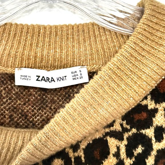 ZARA Knit Animal / Leopard Print Oversized Sweater | SIZE: Small - Picture 7 of 9